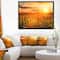 Designart - Yellow Sunset over Sunflowers - Floral Photography Framed Canvas Art